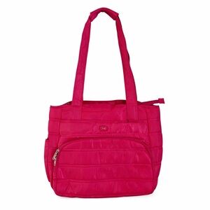LUG Pink Quilted Tote Bag Zip Top Lightweight